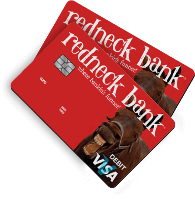 Redneck Bank debit cards